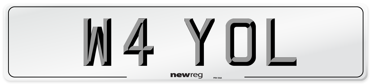 W4 YOL Number Plate from New Reg